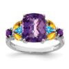 Amethyst, Blue Topaz and Citrine Ring