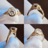 Vintage Style Round Bezel Moissanite Ring