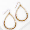 Wire Wrapped Faceted Beads Hammered Teardrop Earrings
