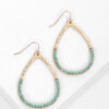 Wire Wrapped Faceted Beads Hammered Teardrop Earrings