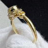 Vintage Style Bezel-Set Moissanite & Diamond Ring