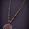 Vintage metal tree of life and semi precious stone bead necklace