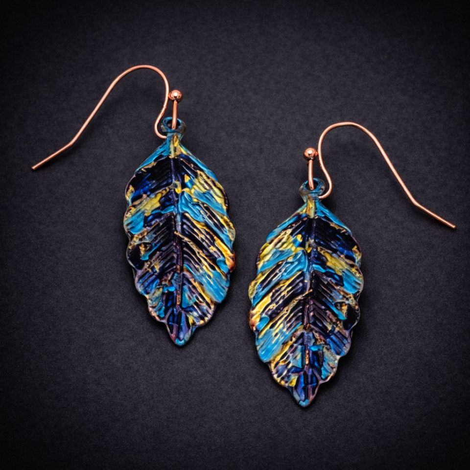 Vintage Style Feather Earrings