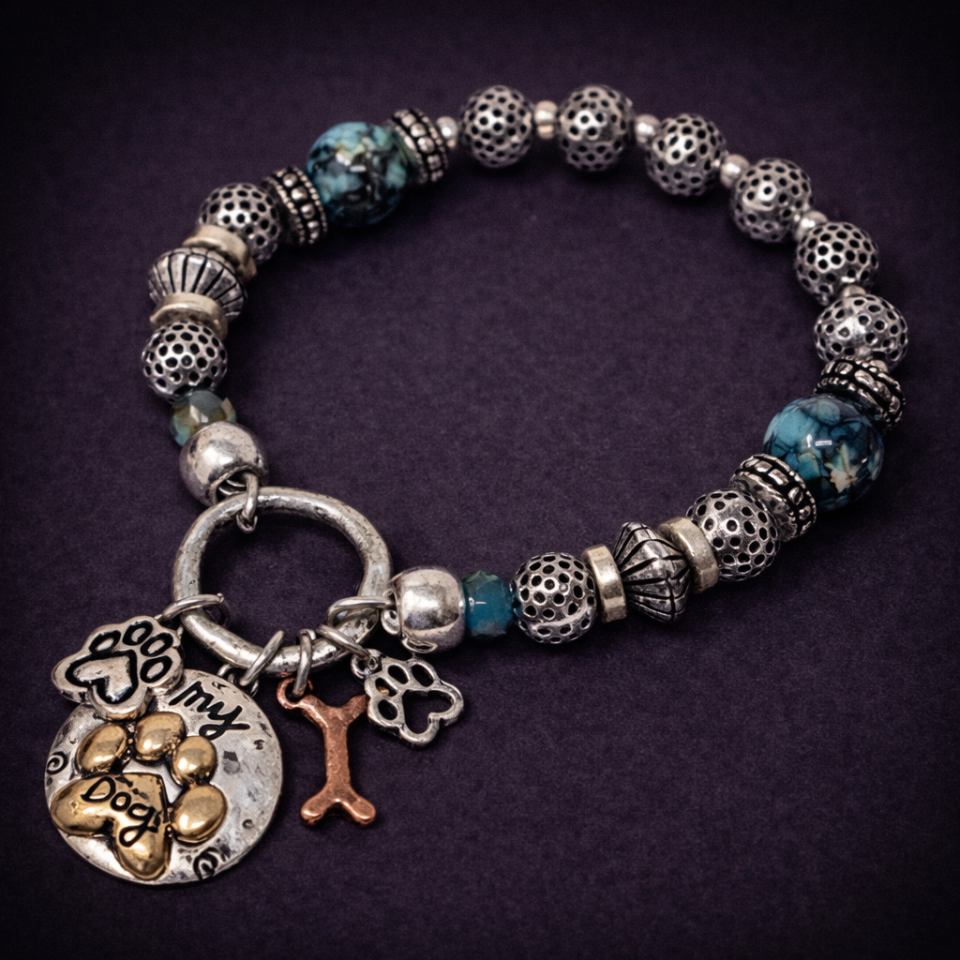 I love my dog bead stretch bracelet