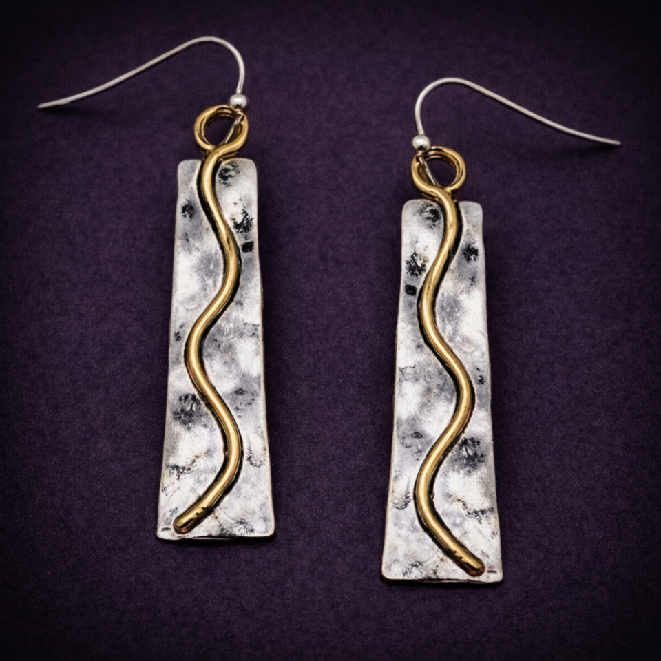 Metal bar drop earrings