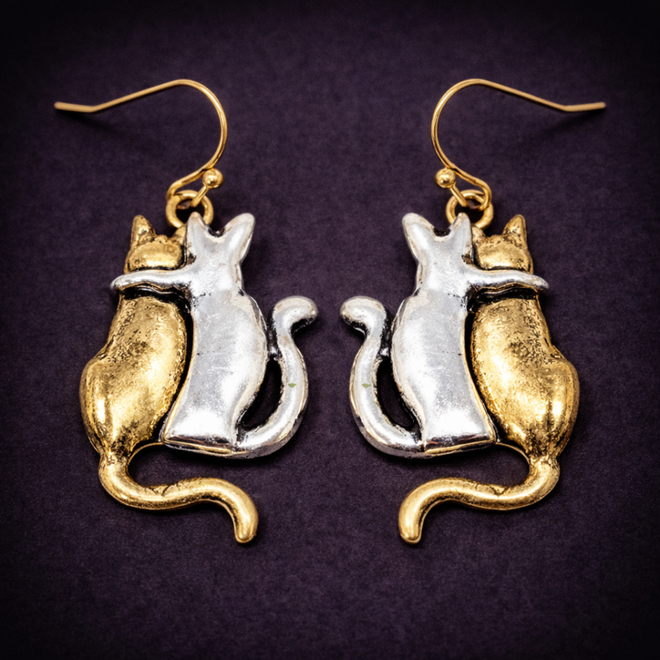 Cat hugs earrings