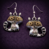 Vintage metal raccoon earrings