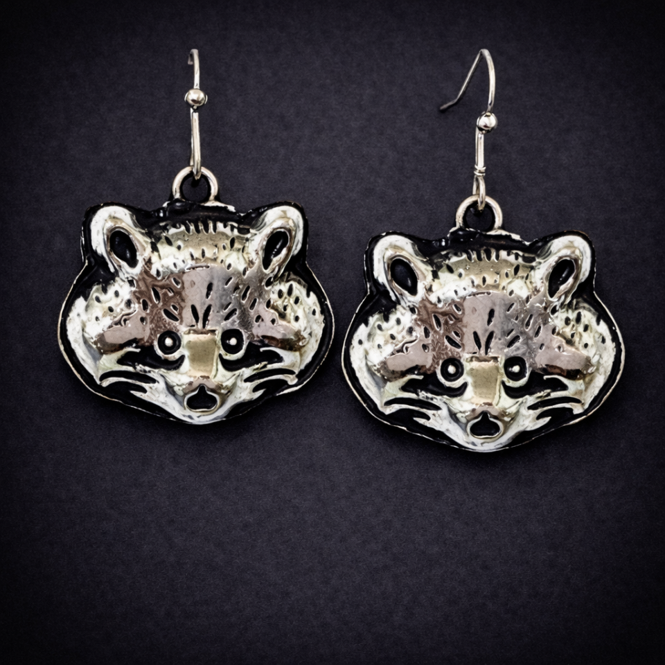 racoon earrings