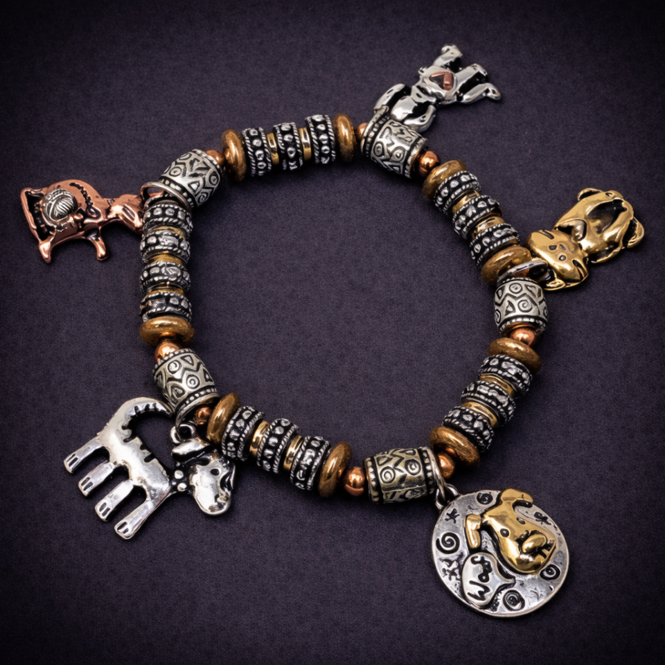 Pet lovers multi bead mix stretch bracelet