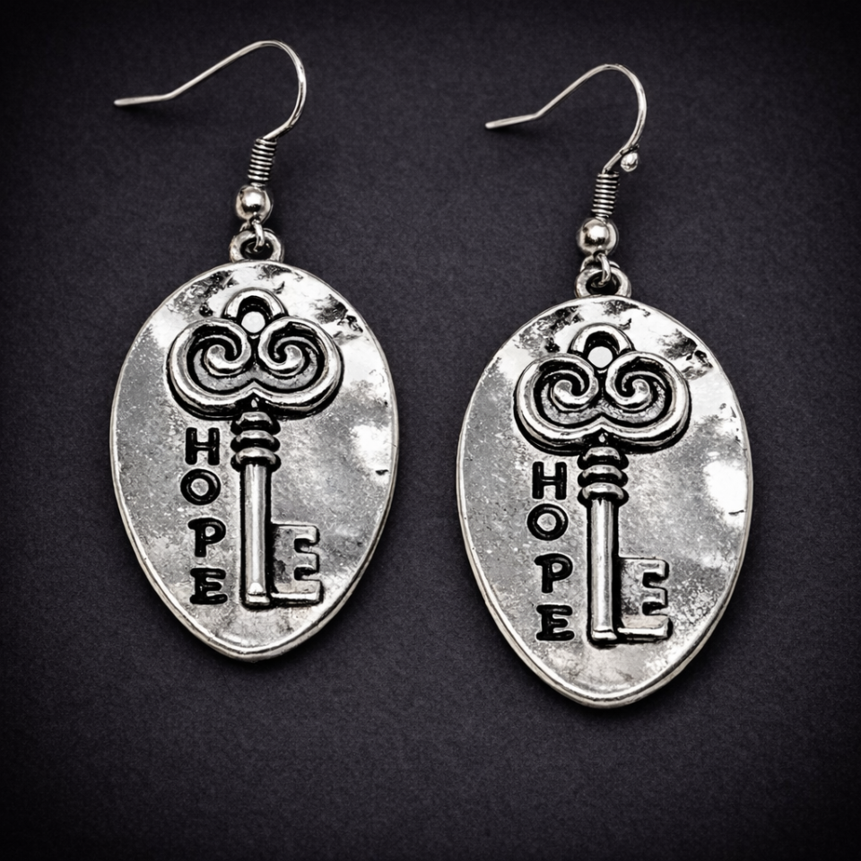 Hope Key Earrings
