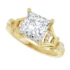princess cut gold moissanite ring