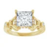 princess cut gold moissanite ring