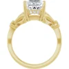 princess cut gold moissanite ring