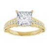 yellow gold moissanite ring princess cut center