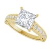 yellow gold moissanite ring princess cut center