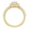 pear moissanite ring in yellow gold with diamond accents
