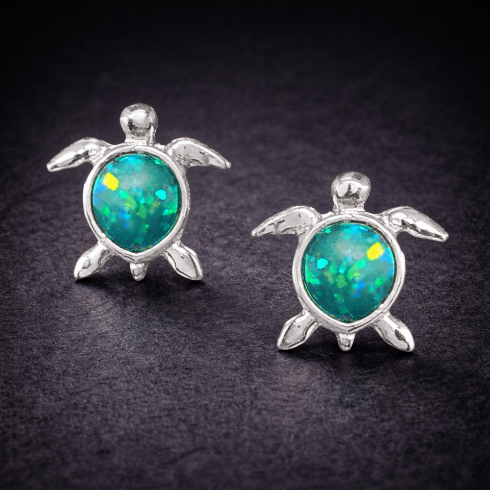 turtle sea post earrings