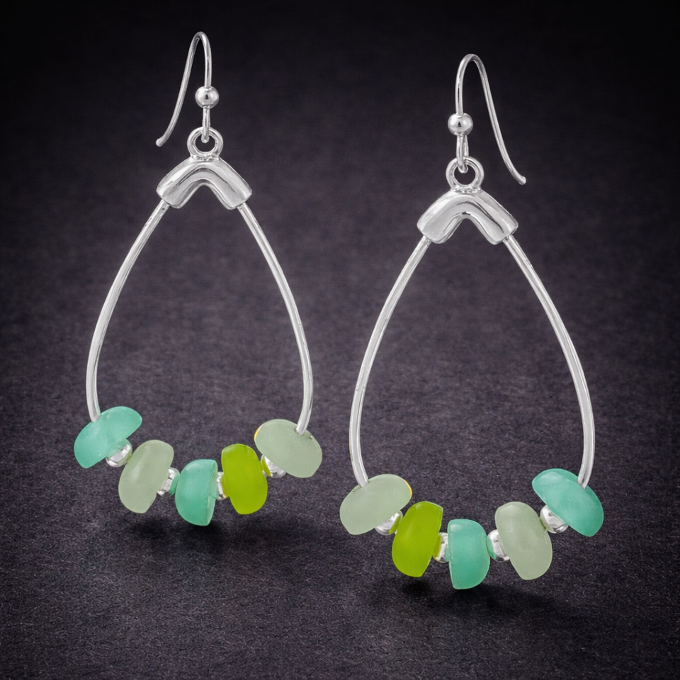 seaglass teardrop earrings