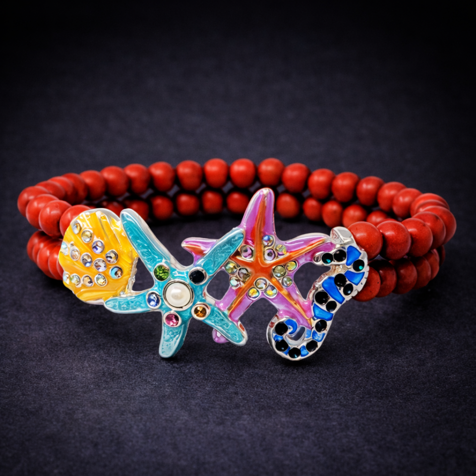 Sealife theme double stretch bracelet - starfish