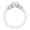 princess cut moissanite ring in continuum silver and bezel set