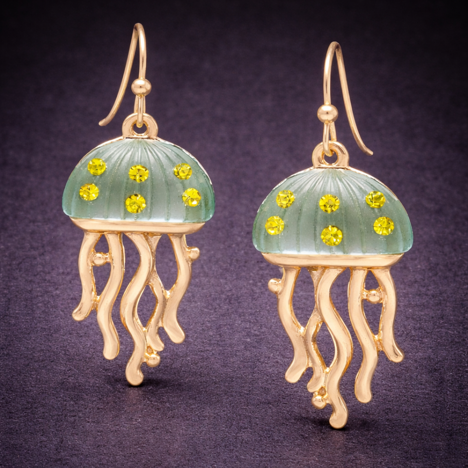 Sealife theme acrylic bead earrings - jellyfish