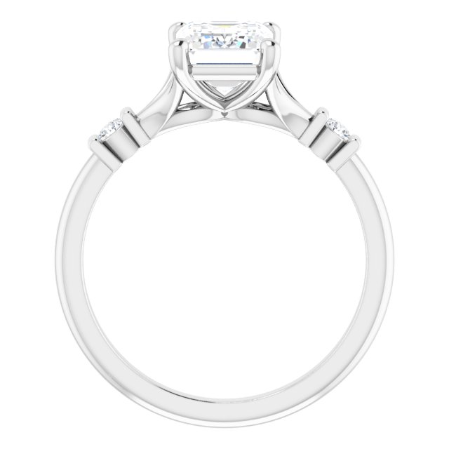 continuum silver moissanite emerald cut ring