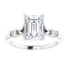 continuum silver moissanite emerald cut ring