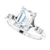 continuum silver moissanite emerald cut ring