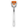 pumpkin spice orange moissanite ring in continuum silver