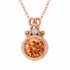 imperial ember pumpkin spice moissanite necklace in rose gold