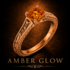 pumpkin spice orange moissanite ring in continuum silver