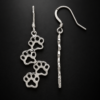 silver paw earrings