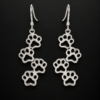 silver paw earrings
